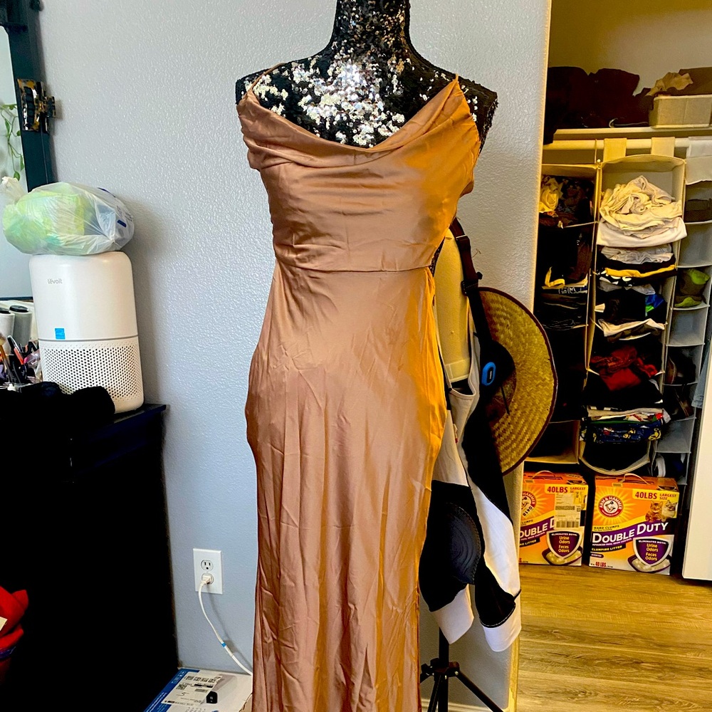 Cowl Neck maxi dress Satin